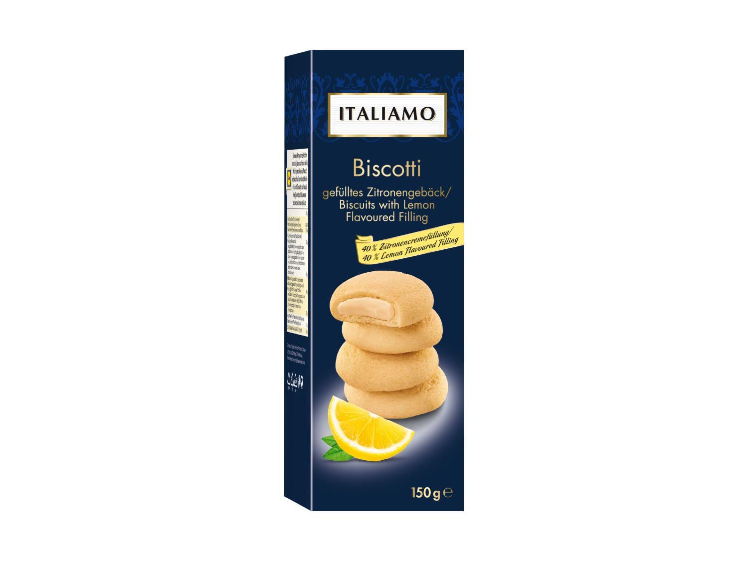 Печенье ITALIAMO Biscotti Filled Lemon Cookies c лимонным кремом 150 г