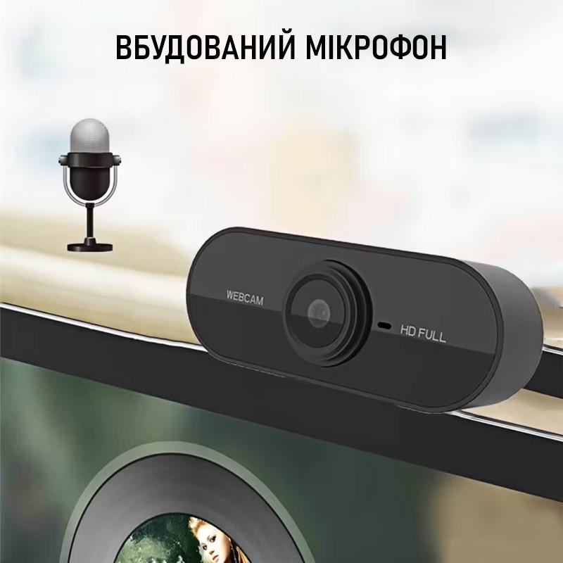 Веб-камера с микрофоном U&P Webcam X2 Full HD USB Black (SWE-X2FH-BK) - фото 5