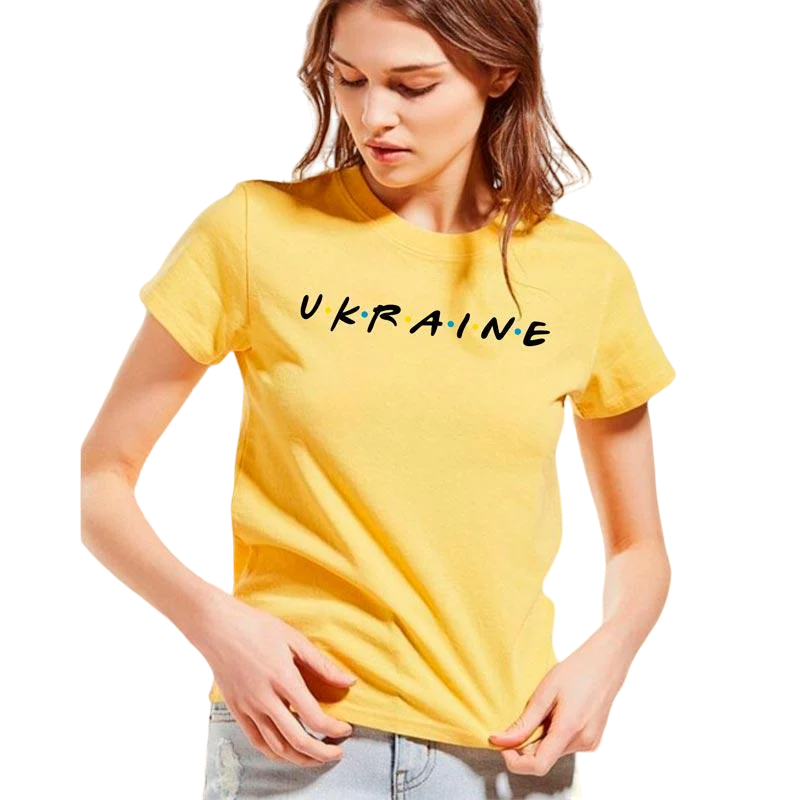 Футболка жіноча з вишивкою Ukraine XL Жовтий (334043-17-6)