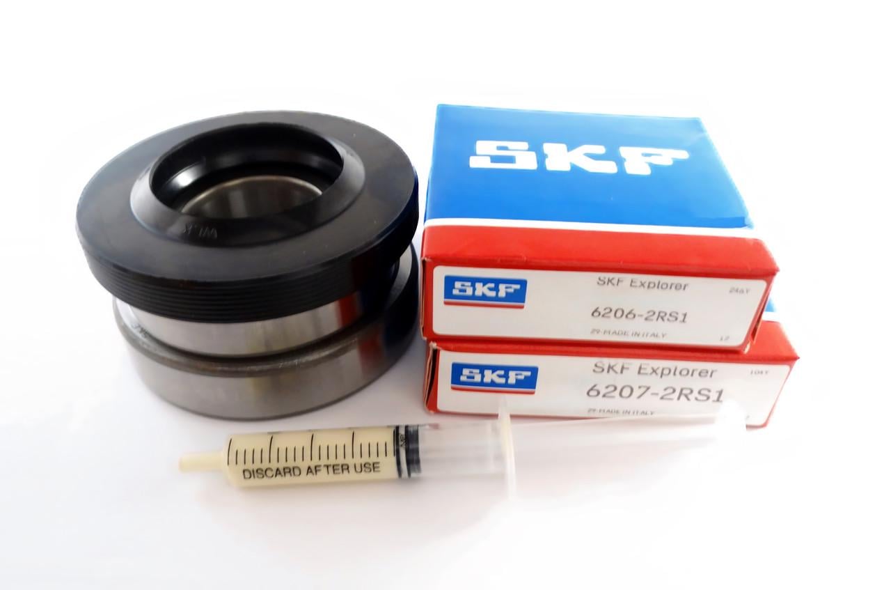 Подшипники SKF для стиральной машины AEG 6206-6207 сальник 40,2х72х10/13,5 и смазка 2 мл (38449495)