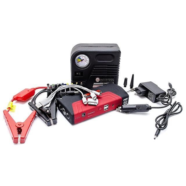 Набор пускозарядное устройство универсальное и мини компрессор Intertool AT-3010 16800 mАч (19551941)