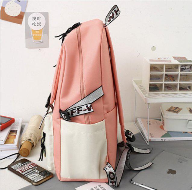 Рюкзак 5 в 1 школьный для девочки пудра (набор: рюкзак, шоппер, пенал, сумочка, кошелек) (DR015649) - фото 3 Рюкзак 5 в 1 школьный для девочки пудра (набор: рюкзак, шоппер, пенал, сумочка, кошелек) (DR015649) - фото 3