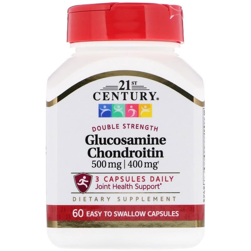 Натуральная добавка 21st Century Glucosamine / Chondroitin Double Strength 500 мг / 400 мг 60 капсул Натуральная добавка 21st Century Glucosamine / Chondroitin Double Strength 500 мг / 400 мг 60 капсул