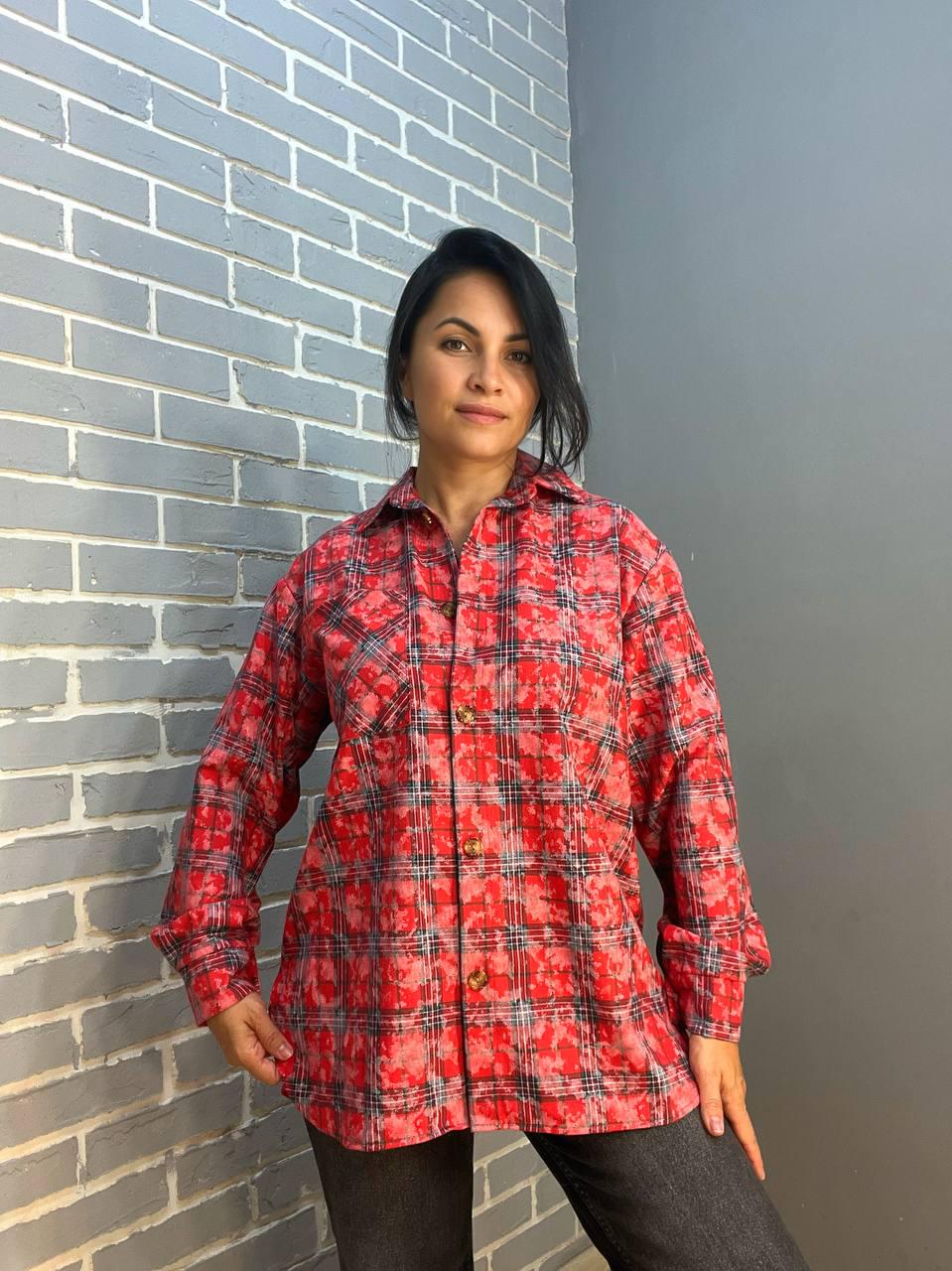 Сорочка жіноча Ariadna 2373 картата оверсайз коттон варка OS Червоний (2584) - фото 3 Сорочка жіноча Ariadna 2373 картата оверсайз коттон варка OS Червоний (2584) - фото 3