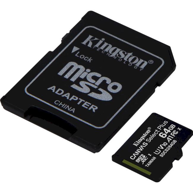 Карта пам'яті Kingston Canvas 64 Gb microSDXC SDCS2/64GB-3P1A React Plus 100R class 10 (607555) - фото 2 Карта пам'яті Kingston Canvas 64 Gb microSDXC SDCS2/64GB-3P1A React Plus 100R class 10 (607555) - фото 2