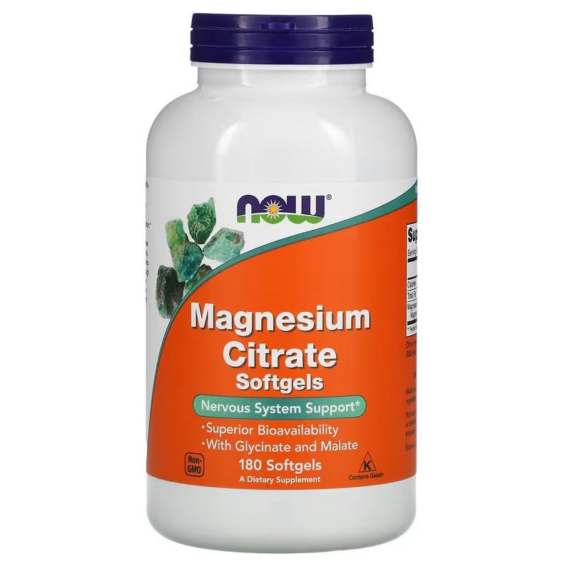 Витамины Now Foods Magnesium Citrate 180 капсул
