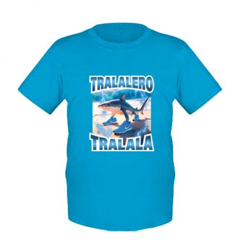 Футболка детская Tralalero Tralala meme 140 см Голубой (19361234-20-211304-M)