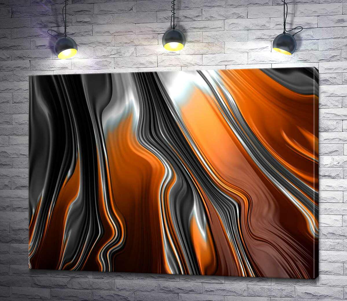 Картина ArtPoster Карамельно-серые волны абстракции 100x75 см Модуль №1 (001221)