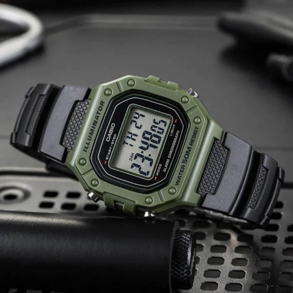 Спортивные часы Casio W-218H-3A водостойкие в коробке Green/Black - фото 5 Спортивные часы Casio W-218H-3A водостойкие в коробке Green/Black - фото 5