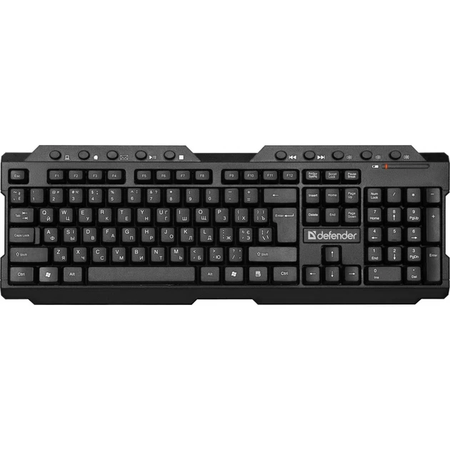 Клавиатура беспроводная Defender Element HB-195 UKR USB мембранная 1xAA Черный (45189)