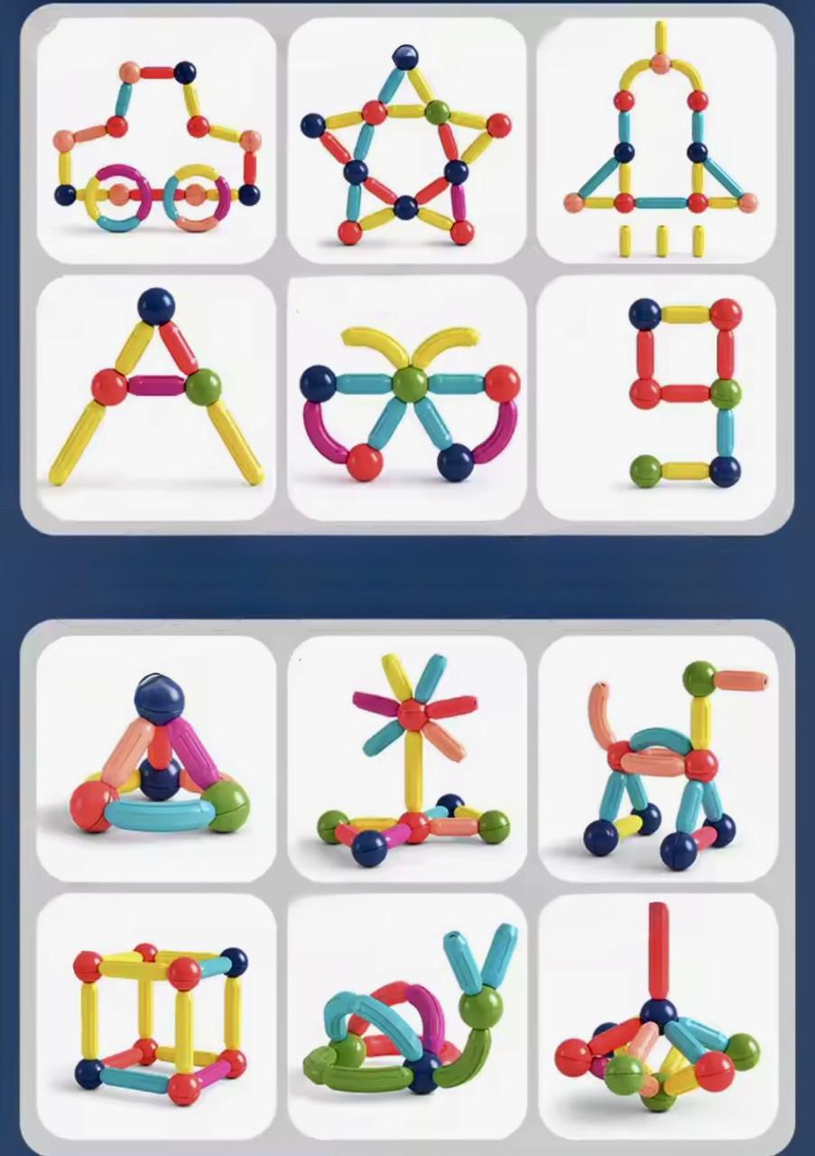 Конструктор магнітний 52 елементи (19) - фото 2 Конструктор магнітний 52 елементи (19) - фото 2