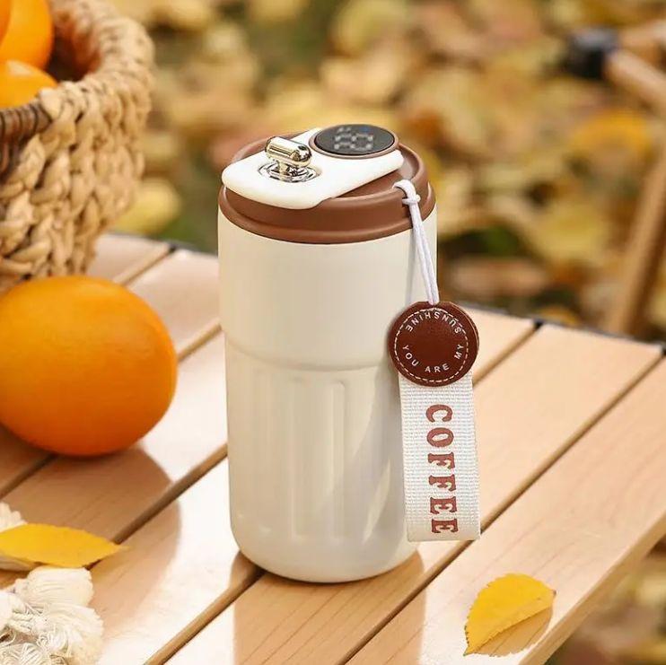 Термокружка с интеллектуальным экраном температуры и нержавеющей сталью 450 мл Белый (2626506676)