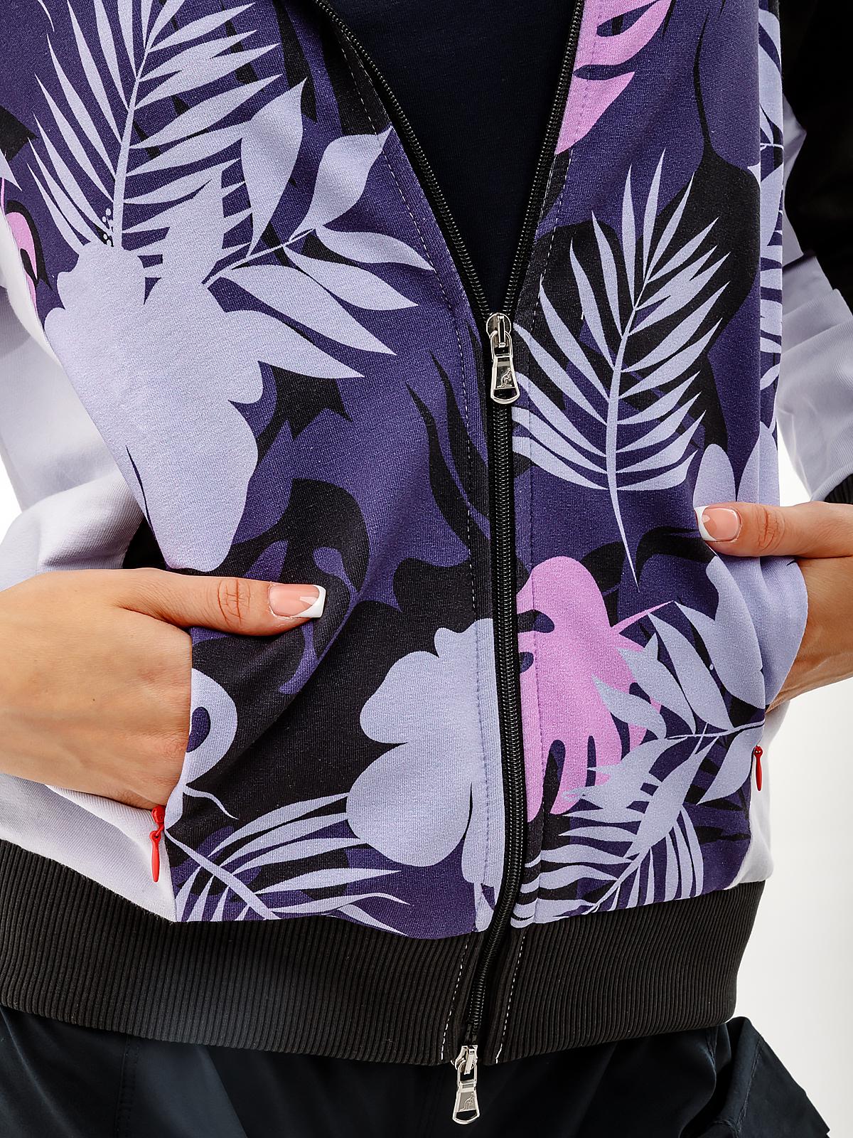 Толстовка женская Australian FLOWERS HOODIE ELASTIC FLEECE INSERT JACKET XL Разноцветный (7dLSDGC0009-465 XL) - фото 4