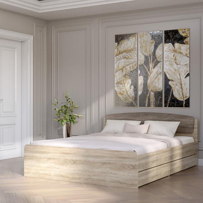 Ліжко двоспальне Асторія 160х200 см Сонома/Трюфель (26732061)