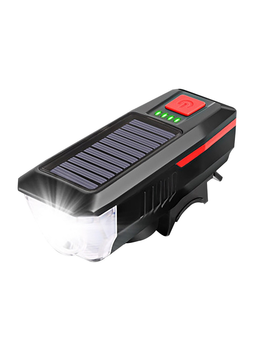 Фонарь велосипедный LY-17 до 100 м 3,7v 2000 мА с сигналом/аккумулятором и солнечной зарядкой 110х40х35 мм (opt-15430)