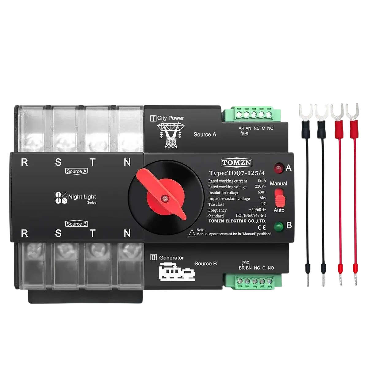 Автомат ввода резерва трехфазный АВР TOMZN TOQ7-125/4 4P 125A 380V ATS (2899652953)