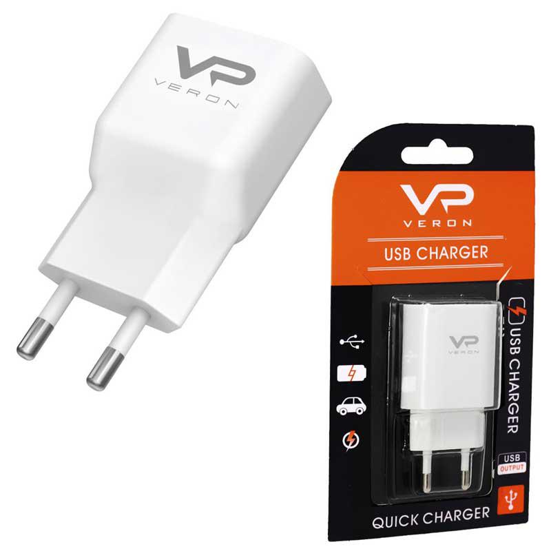 Мережевий зарядний пристрій Veron AD19 QC2.0 Home Charger - 2A Білий - фото 2