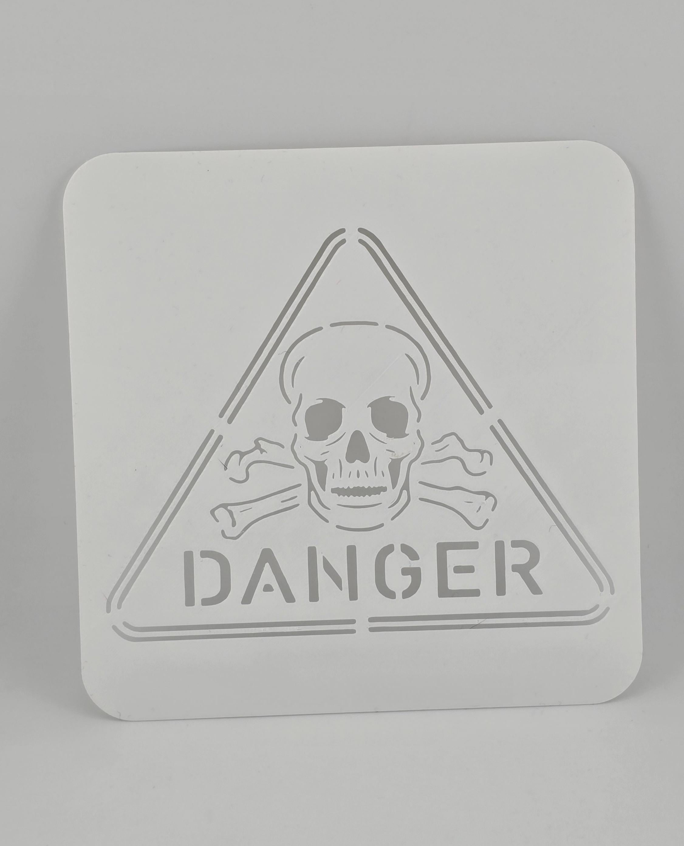 Трафарет багаторазовий із попереджувальним знаком РХБЗ Небезпека (0543)