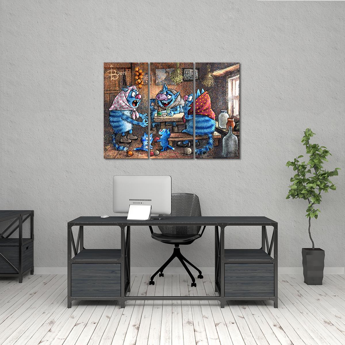 Модульная картина Сплетни 3 модуля 50x75 см