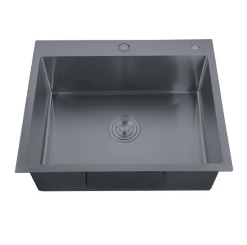 Мойка для кухни Zerix ZH5050-215 3.0/0.8 из нержавеющей стали Nano-Black (MX1582)