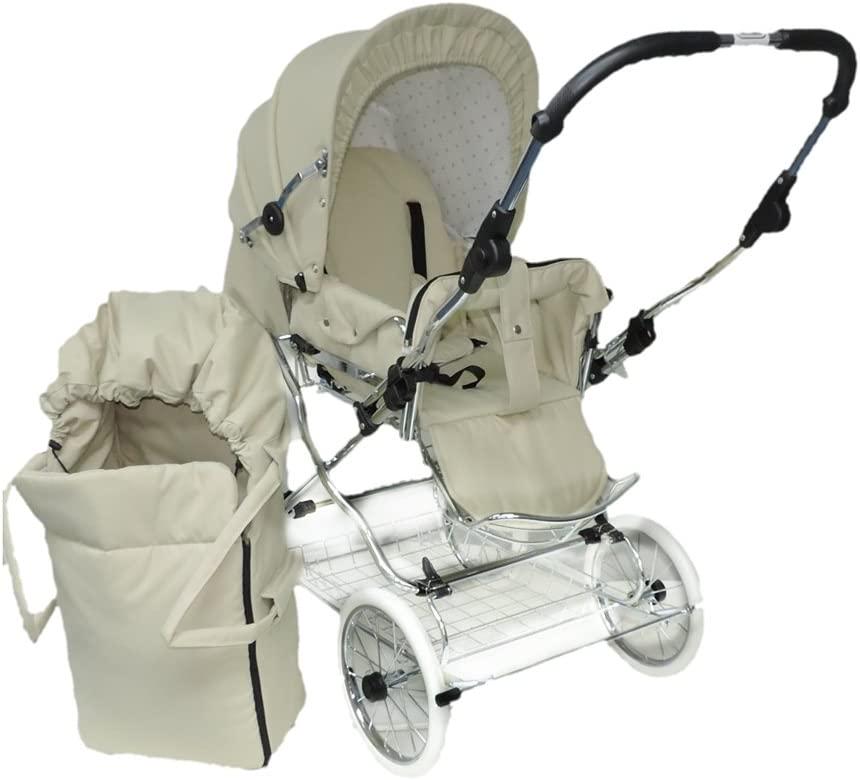 Коляска дитяча комбінована Eichhorn Stroller Classic з регульованою ручкою Бежевий - фото 5