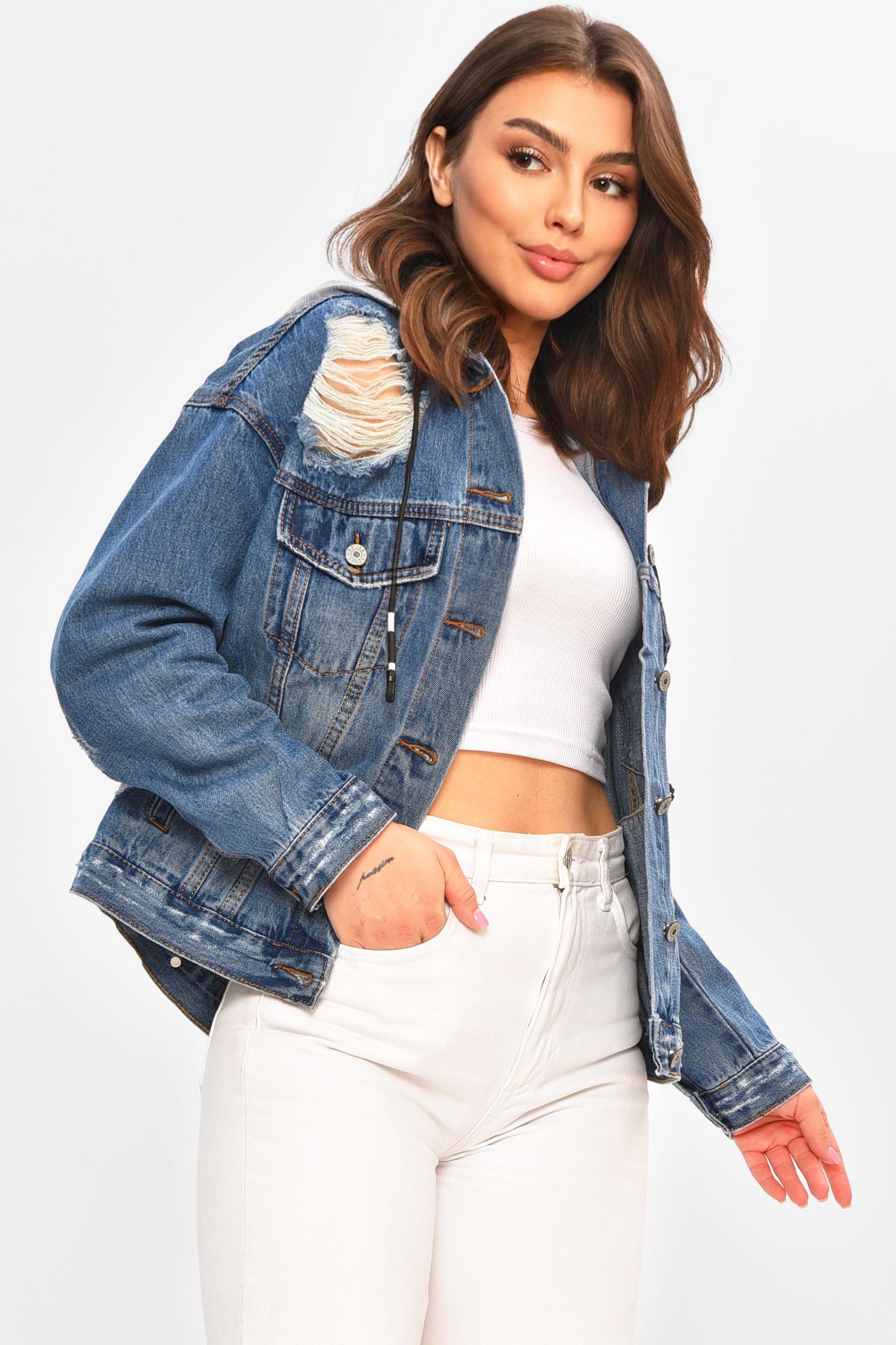 Куртка джинсова жіноча L Синій (207202) - фото 2 Куртка джинсова жіноча L Синій (207202) - фото 2