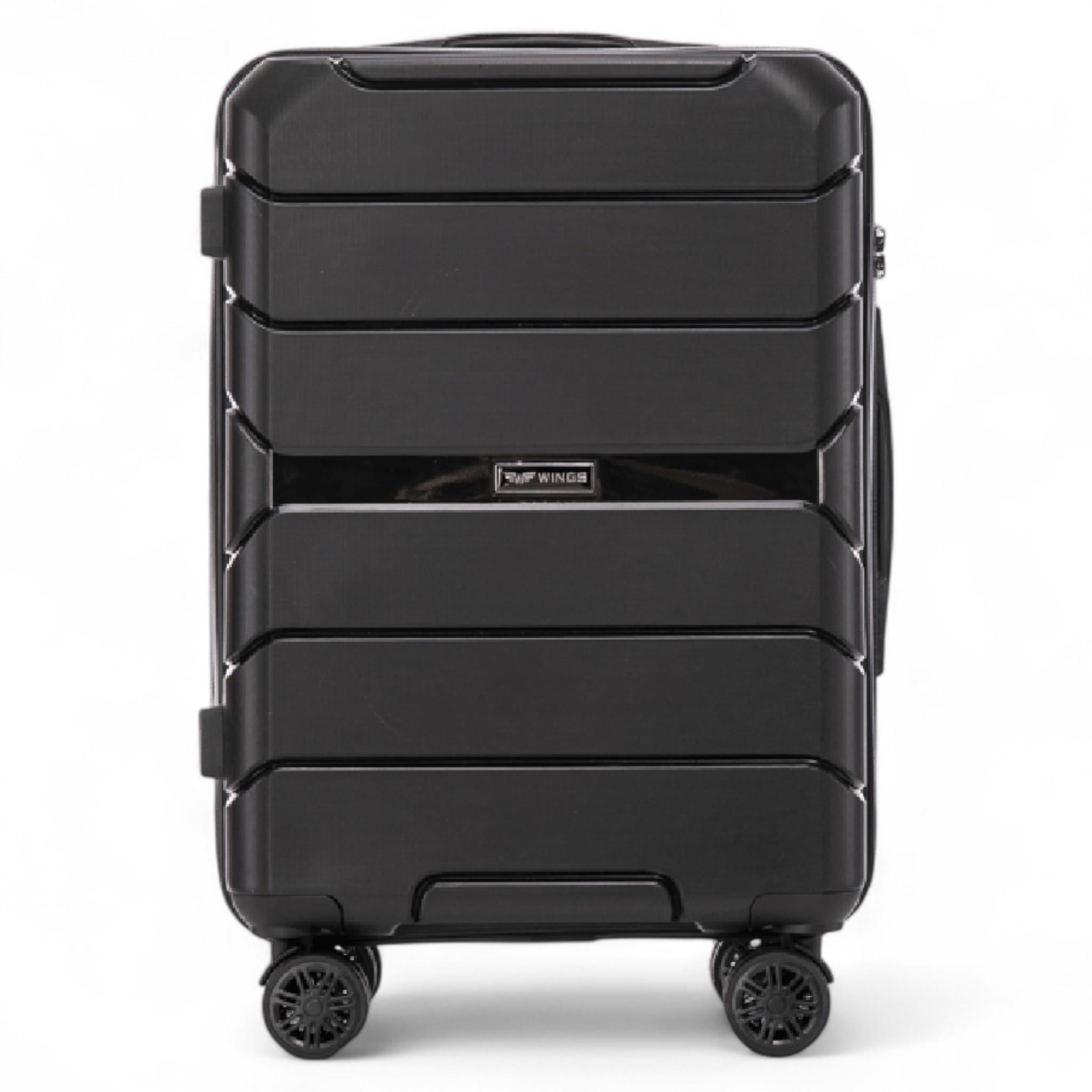 Чемодан Wings PP06 полипропилен на 4-х колесах с кодовым замком S 43 л Black (S_PP06BlackS)