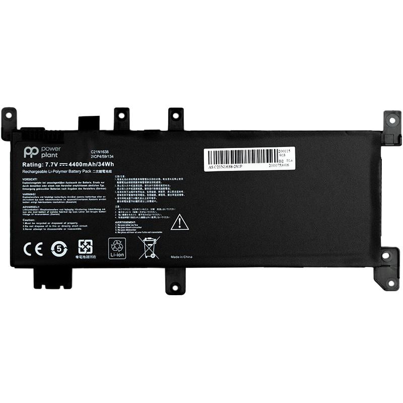 Аккумулятор PowerPlant C21N1638 для ASUS VivoBook A480U 7,7 В 4400 мАч (2146213)