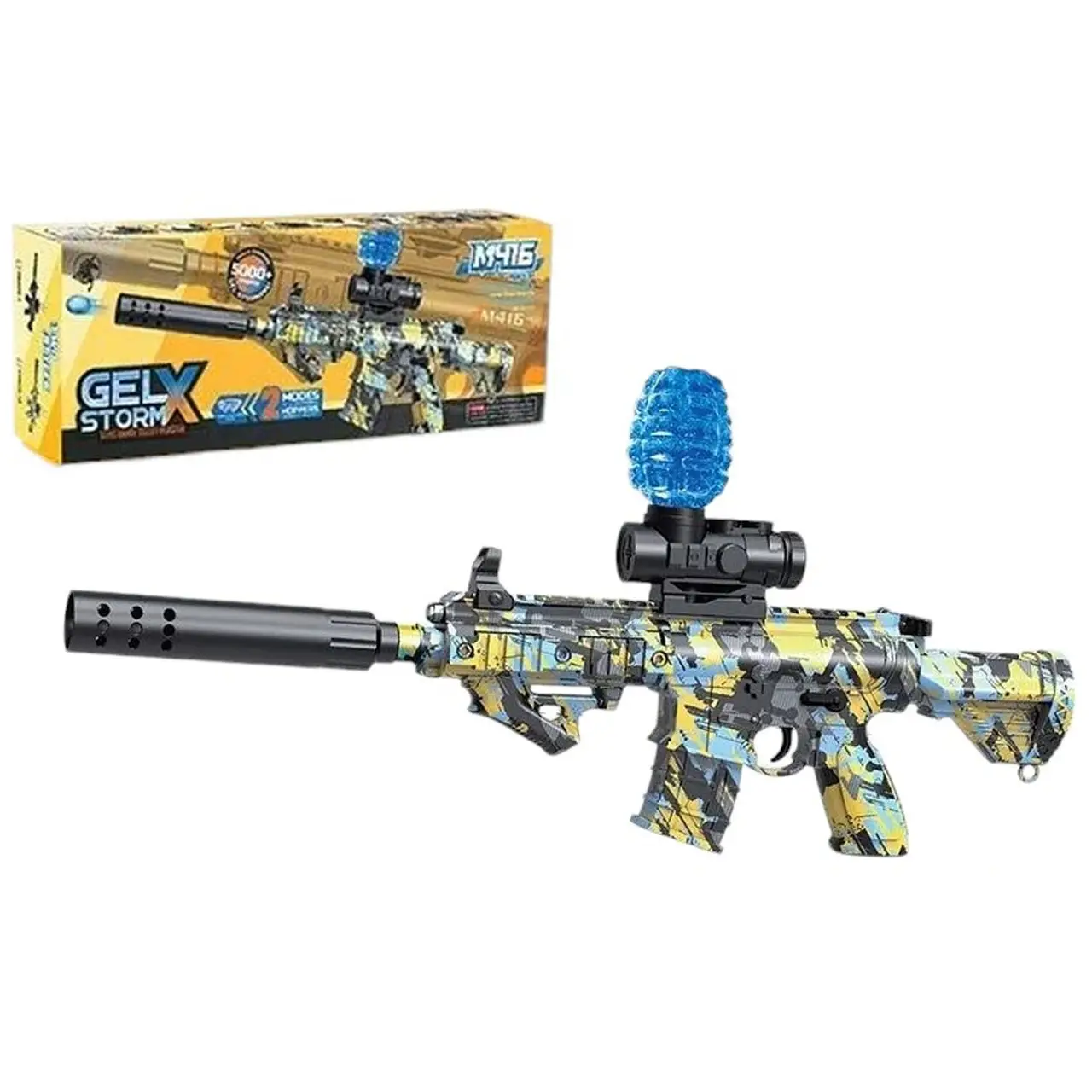 Дитячий іграшковий автомат A-Toys автоматичний приціл/орбізи/акумулятор 3,7V/USB-кабель/глушник/окуляри (MTT-199971)