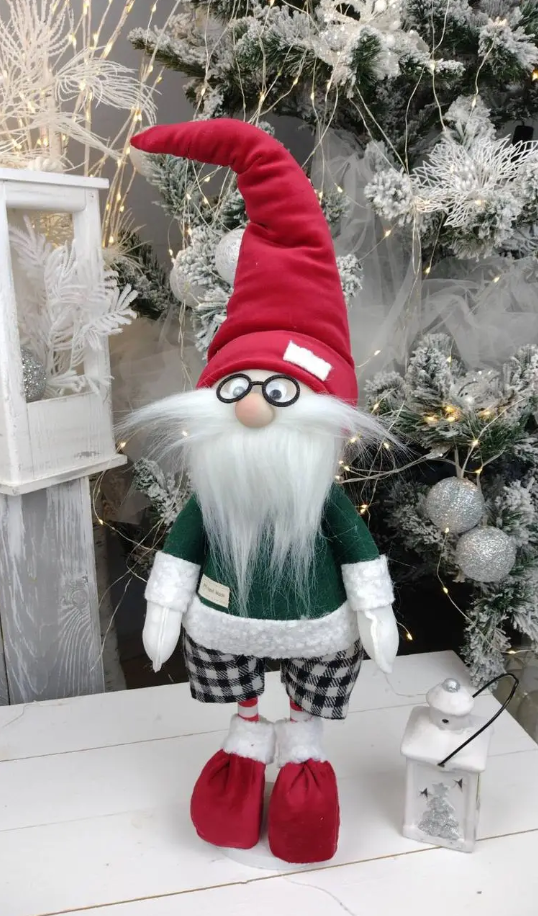 Новорічний Скандинавський Гном 65 см Зелено-червоний (22392862)