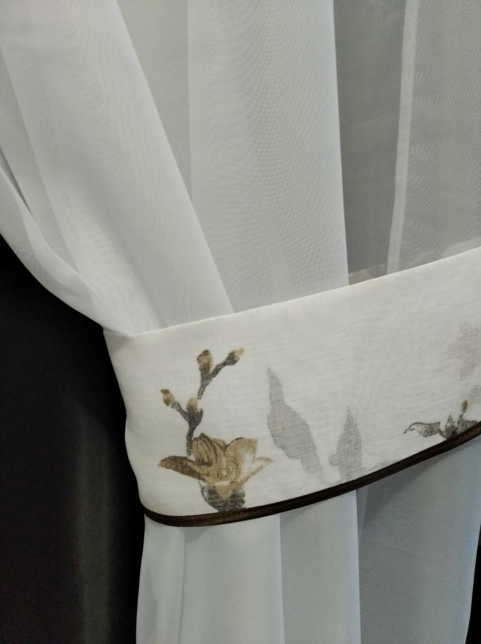 Фіранка з ламбрекеном і підхватами 3х1,65 м Білий - фото 2