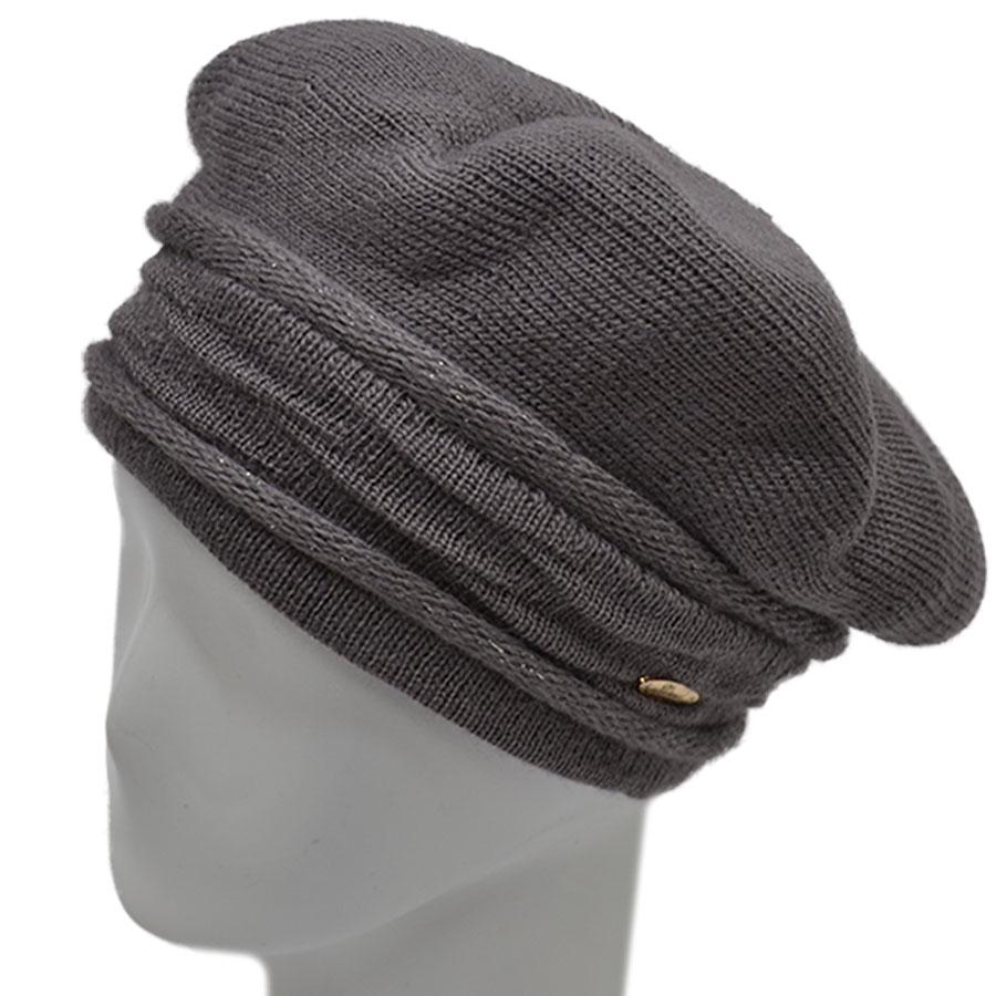 Берет вовняний Lirus Даяна L р. 57-58 Темно-сірий (70331) - фото 2