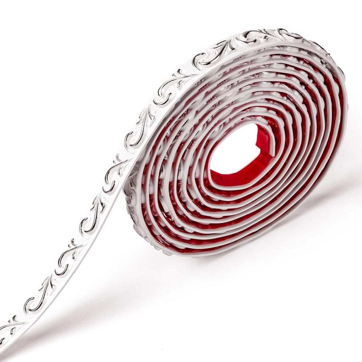 Молдинг 4950х20х7 мм Белый с серебром (SW-00002679)