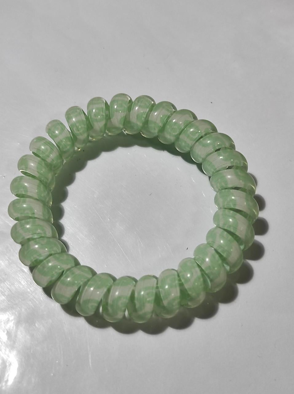 Резинка Спираль толстая в горошек 5,5 см Зеленый (52-4-1791-З)