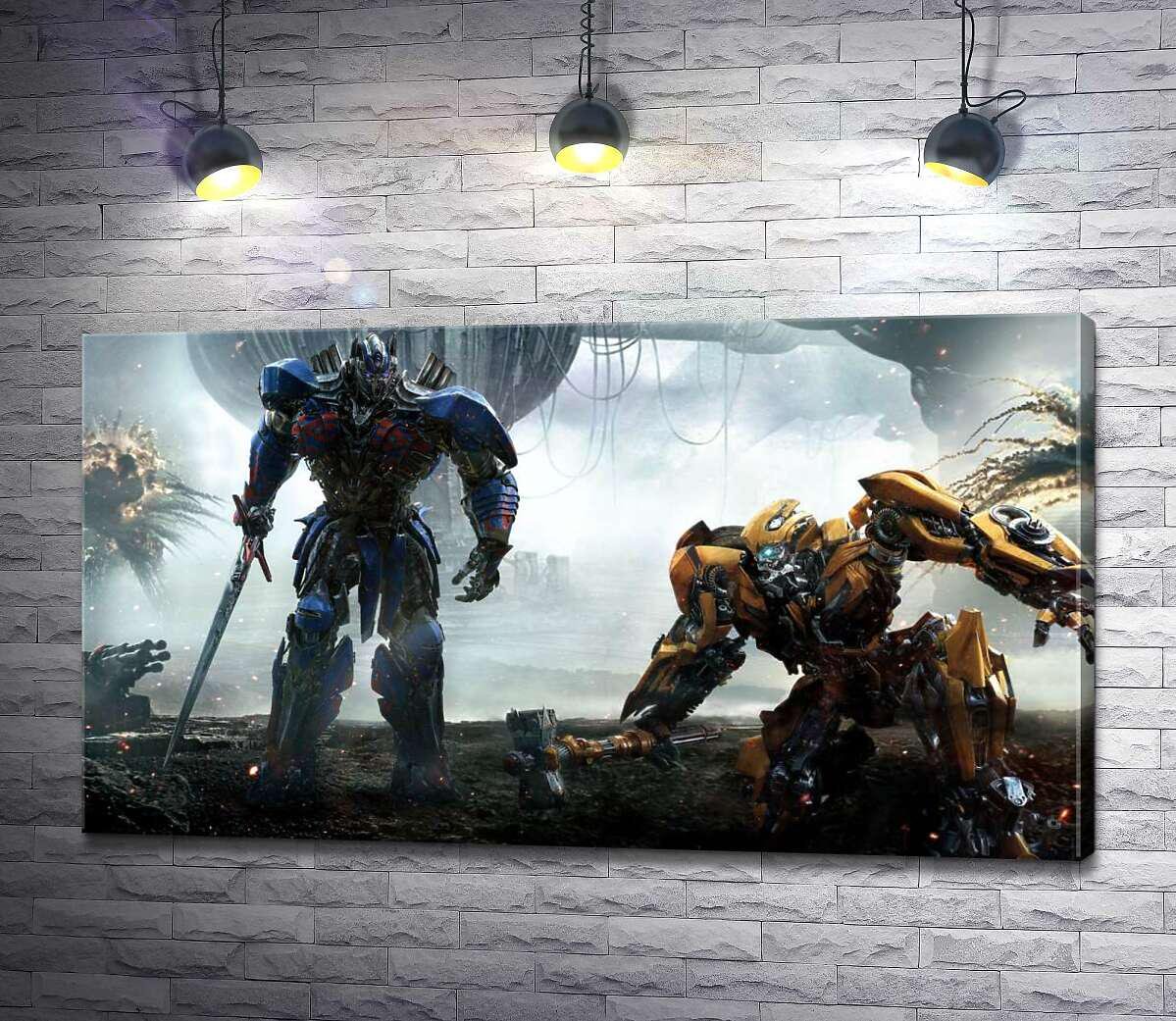 Картина ArtPoster Автоботы Оптимус Прайм (Optimus Prime) и Бамблби  (Bumblebee) – герои фильма 