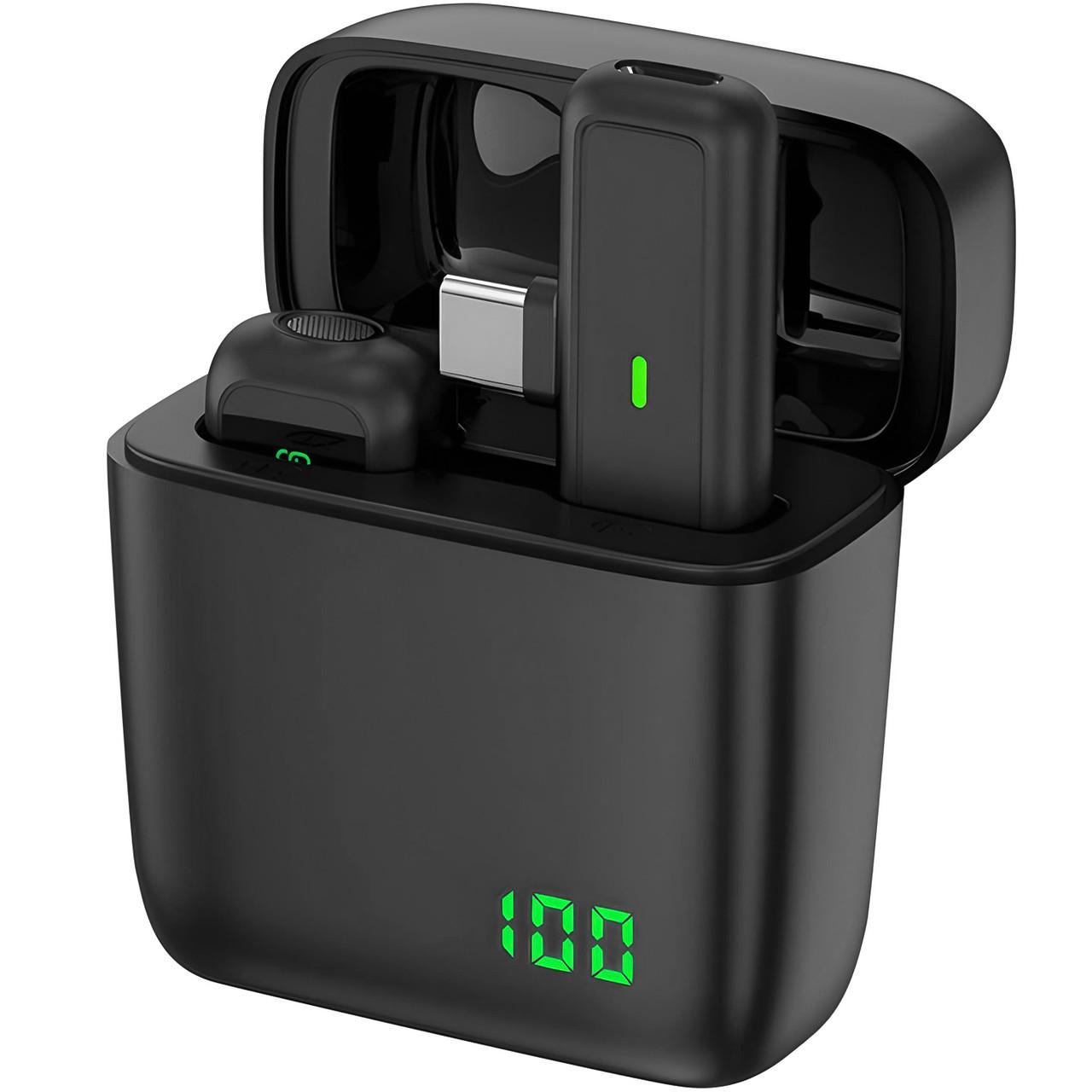 Микрофон беспроводной петличный Savetek P34 Type-C для Android смартфонов/планшетов до 20 м с зарядным кейсом - фото 2