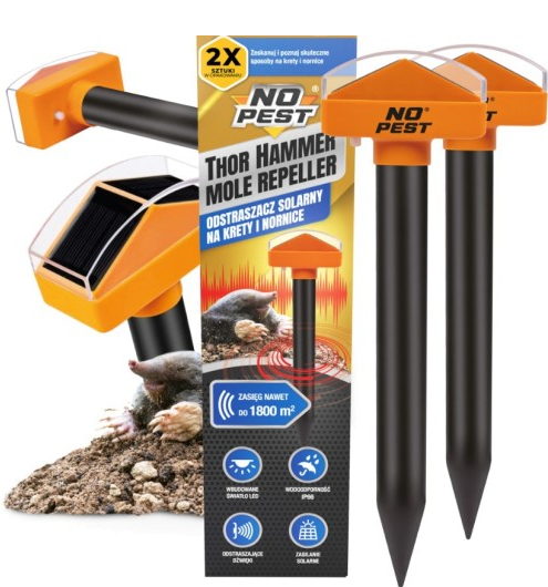 Відлякувач кротів на сонячній батареї No Pest Mole Repeller комплект 1800 м2 - фото 7 Відлякувач кротів на сонячній батареї No Pest Mole Repeller комплект 1800 м2 - фото 7