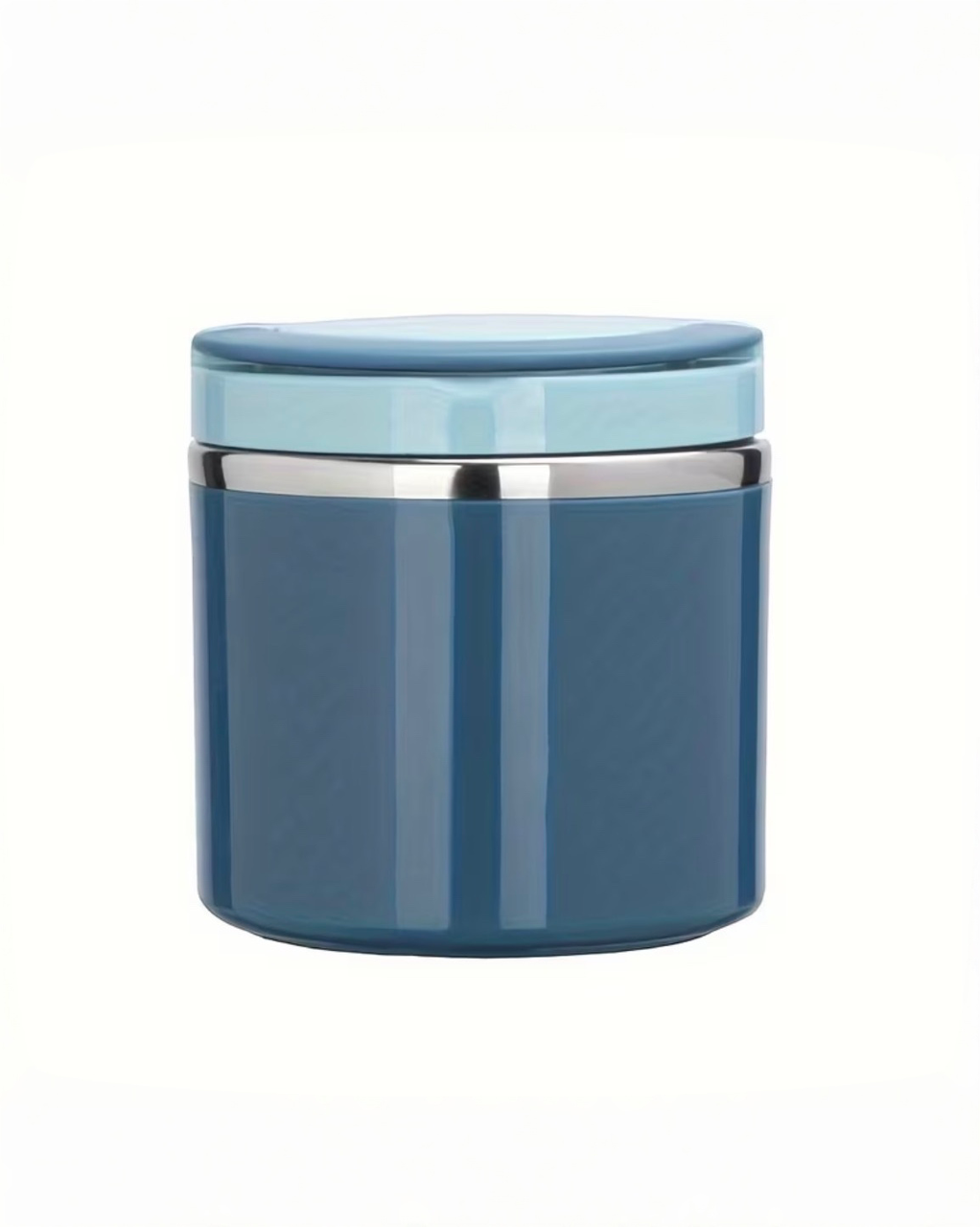 Термобокс пищевой из нержавеющей стали с ручкой герметичный 630 мл синий (03990)