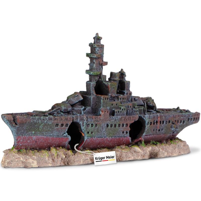 Декорация затонувший корабль Kruger Meier Battleship 23x5x11 см (KM24411)
