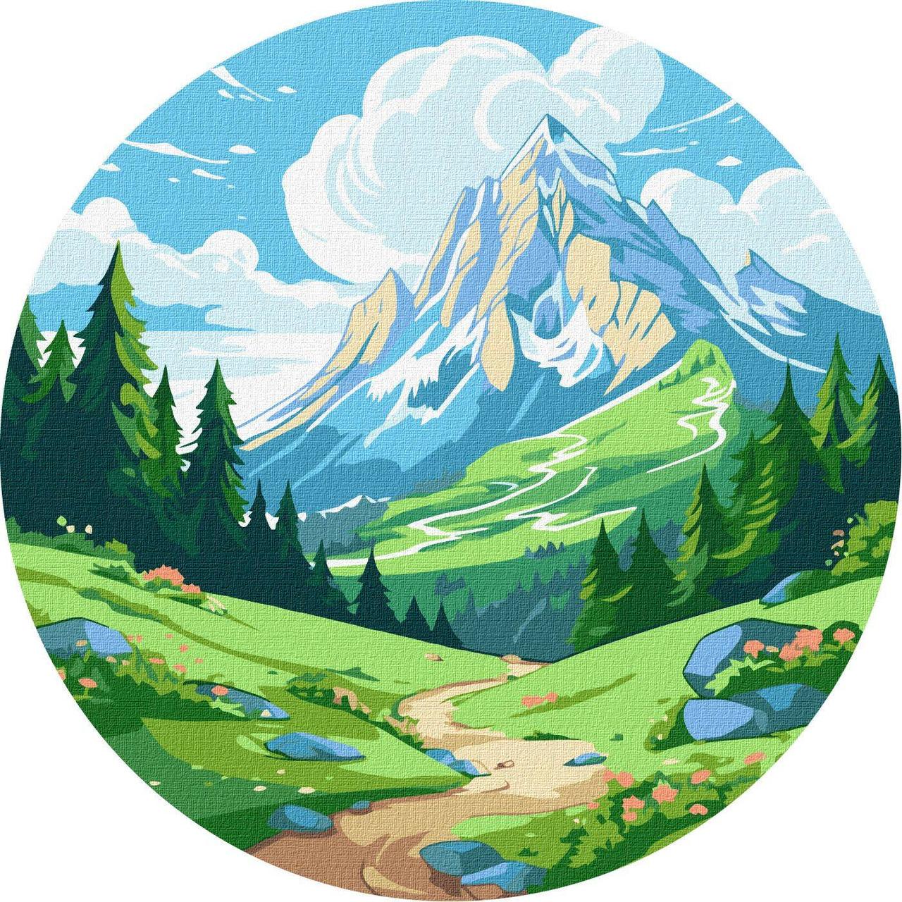 Картина по номерам Ideyka Зеленая долина d 26 см (2824287202)