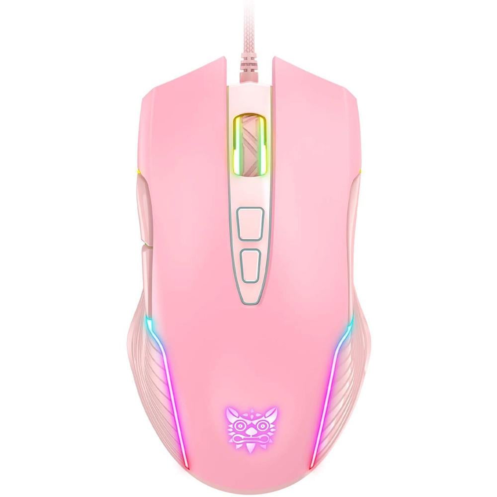 Мышь игровая проводная ONIKUMA Gaming CW905, розовая - фото 2
