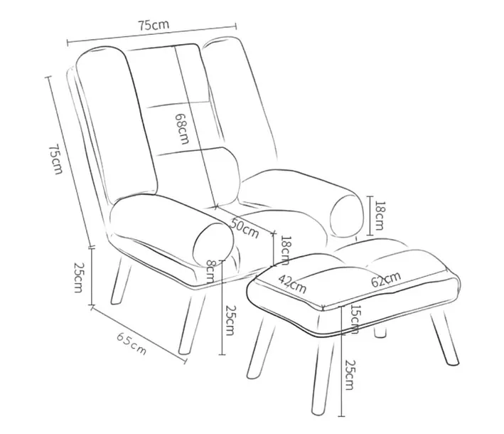 Кресло раскладное Uszak DIOR с подставкой для ног Графитовый (11163572) - фото 5 Кресло раскладное Uszak DIOR с подставкой для ног Графитовый (11163572) - фото 5