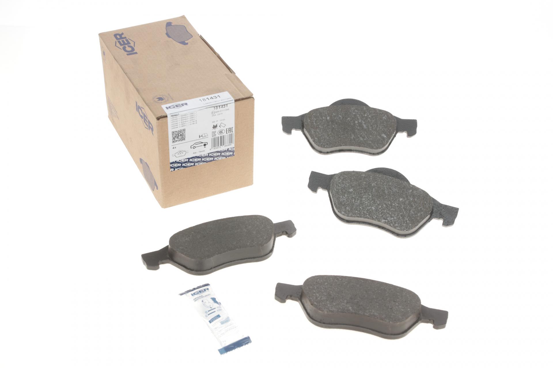 Колодки тормозные передние ICER для Renault Laguna II/III 01-15/Megane II 03-/Wind 10- (181431)