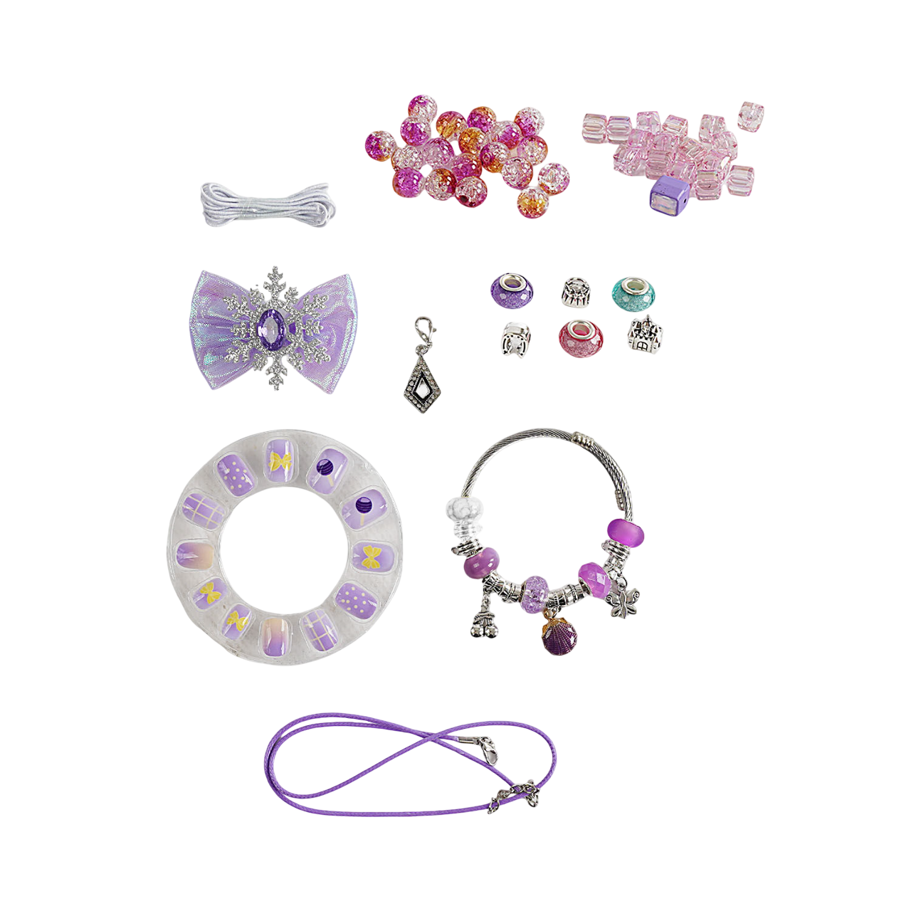 Набор украшений игровой Diy Jewelry 62 элемента/основы для украшений Purple (158588)