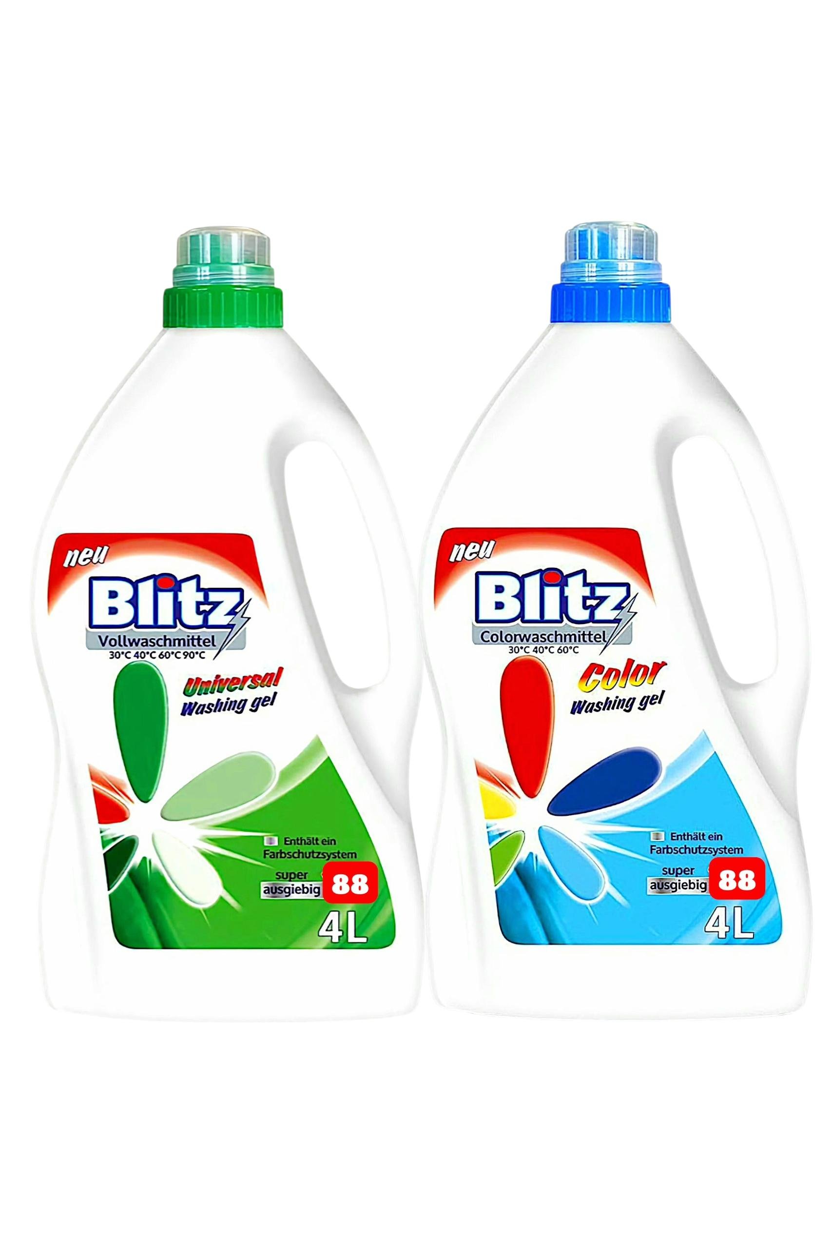 Набор геля для стирки белых/черных и цветных вещей Blitz Universal Voll and Colorwaschmittel 88 циклов стирки 4 л 2 шт. (300025/01)