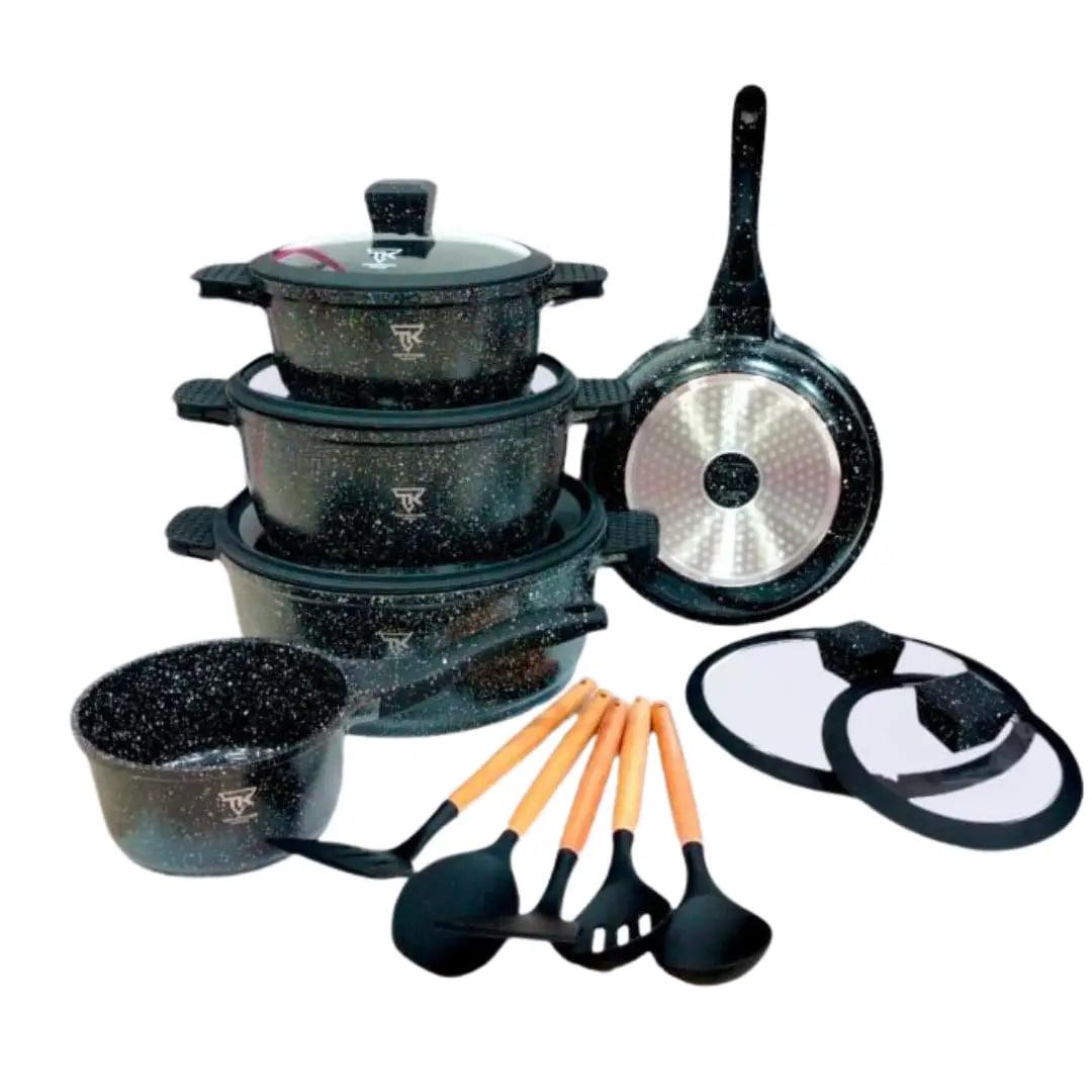 Набір посуду для індукції Top Kitchen TK 00050L з гранітним покриттям 10 предметів Чорний - фото 2