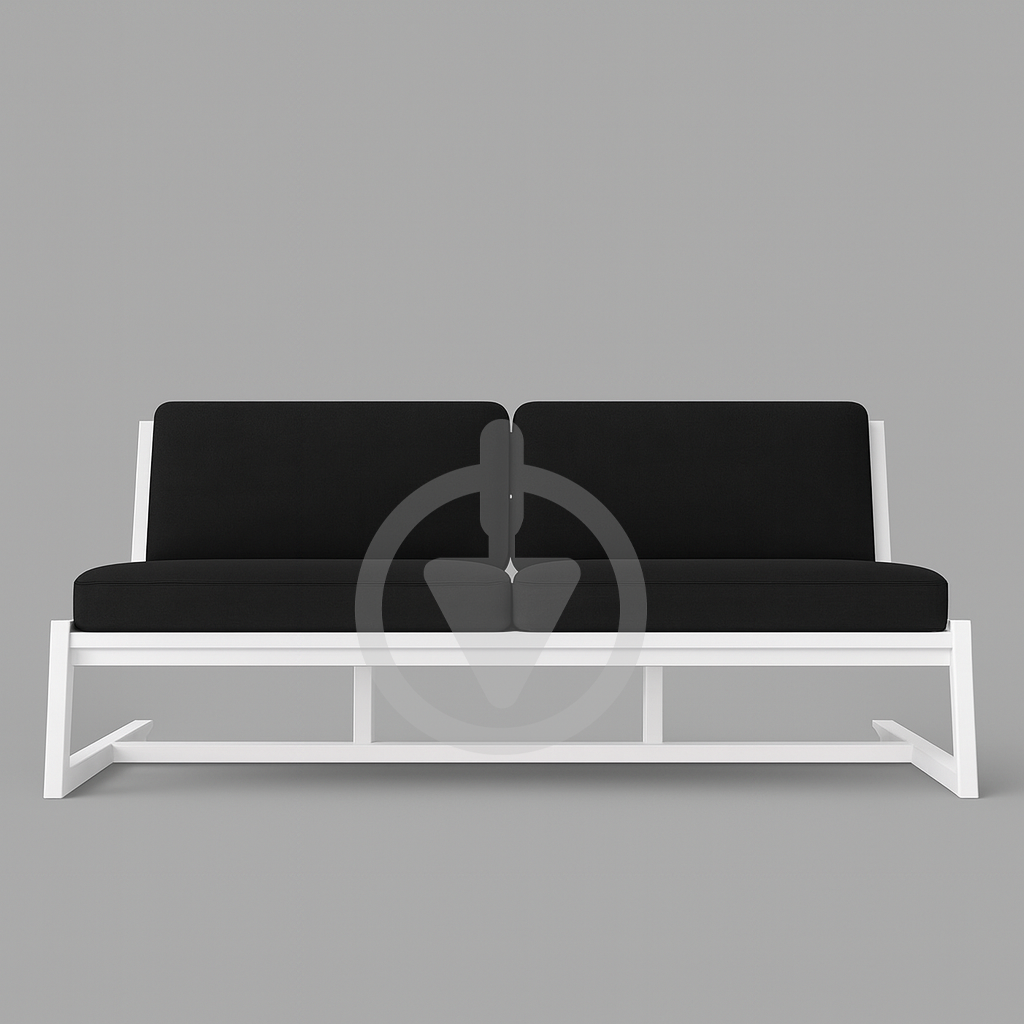 Диван металевий AVVS tech Атлас лофт велюр 126 см Чорний/Білий (30222925) - фото 2 Диван металевий AVVS tech Атлас лофт велюр 126 см Чорний/Білий (30222925) - фото 2