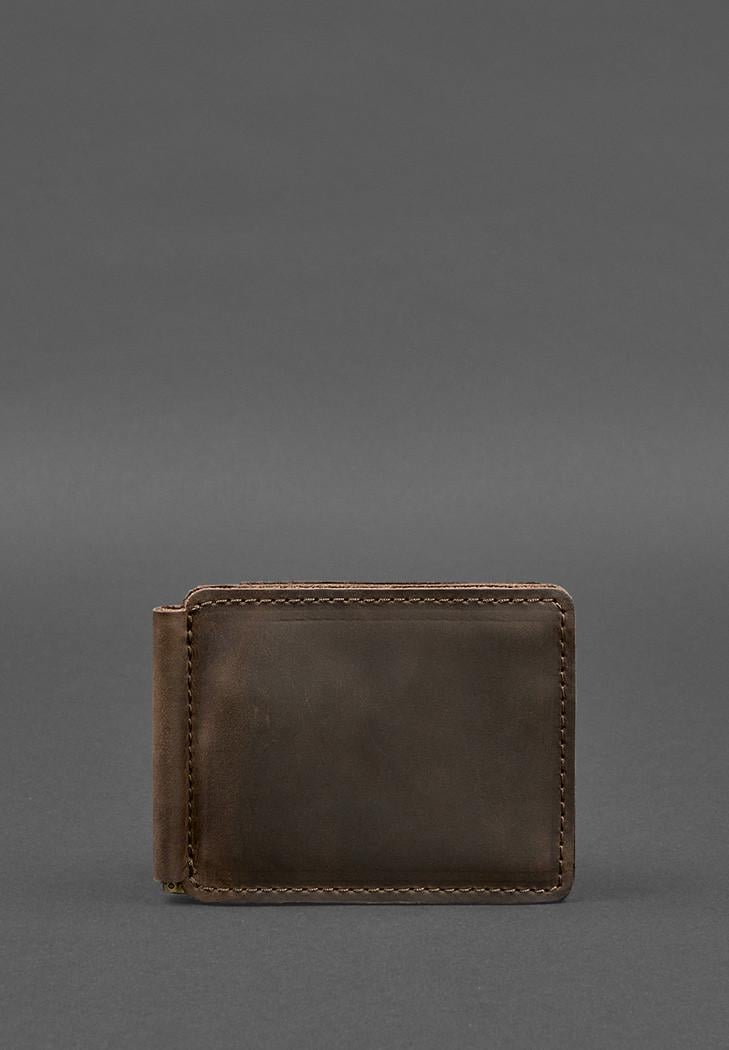 Портмоне шкіряне 13.0 затискач Crazy Horse Темно-коричневий (A-028204)