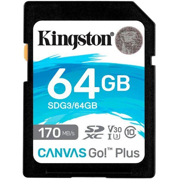 Карта пам'яті Kingston SDXC Canvas Go Plus Class 10 UHS-I U3 V30 64 GB (SDG3/64GB)