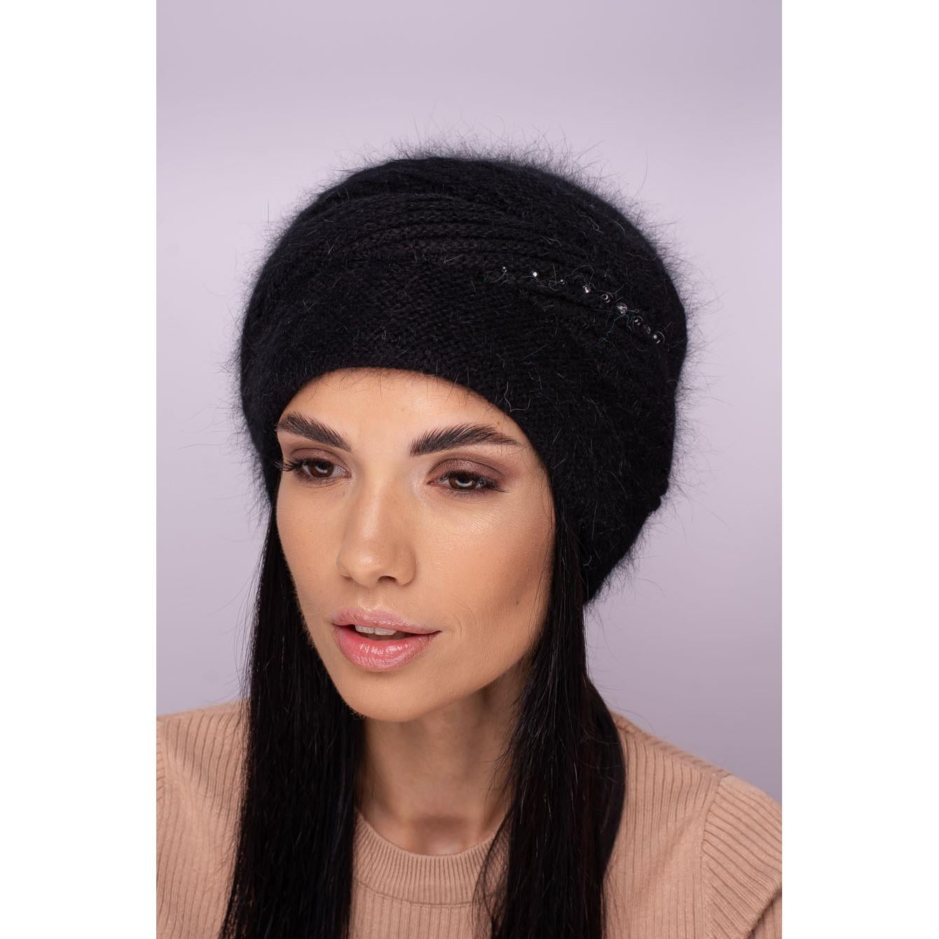 Шапка женская ангоровая Leks Джуди one size Черный